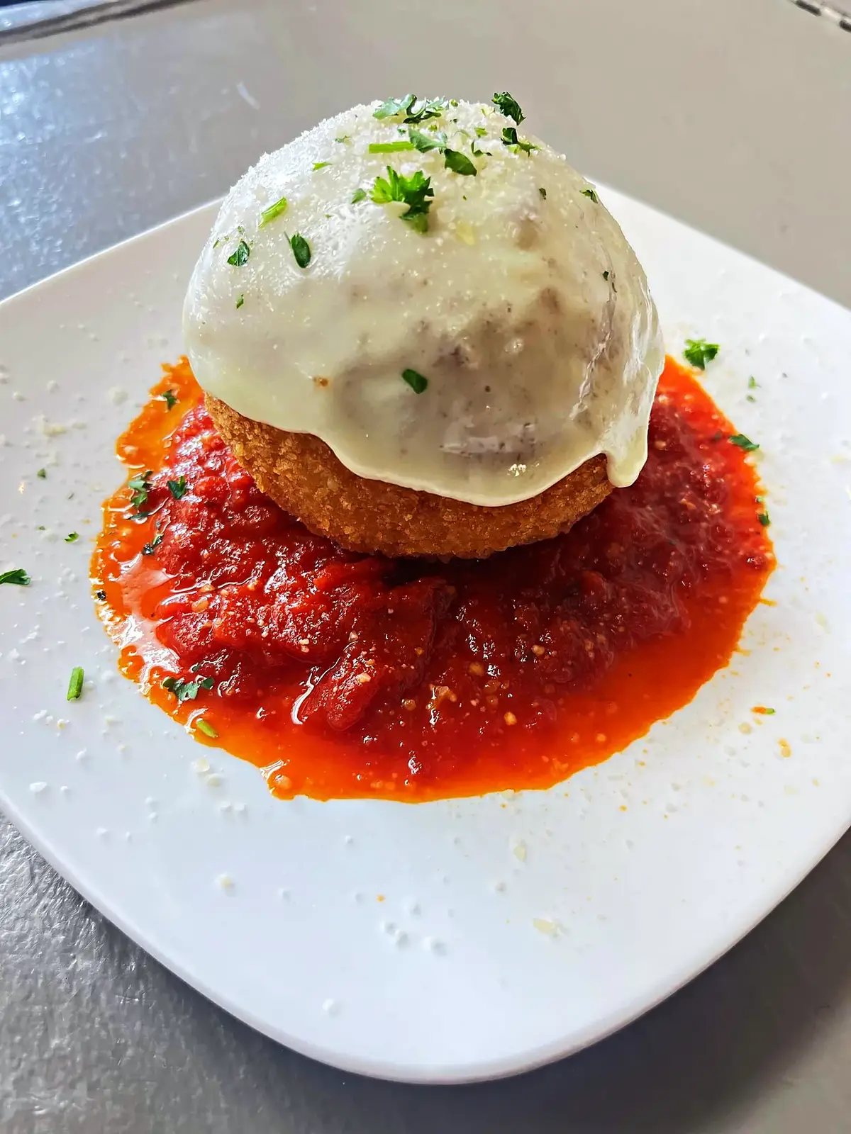 Rice ball parmigiana